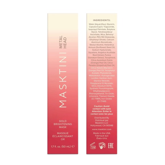 Masktini Metal Head Gold Brightening Mask 1.7 oz Full Size